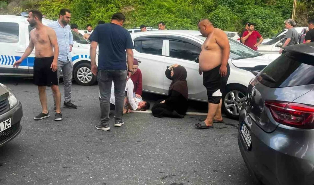 Zonguldak’ın Ereğli ilçesinde otomobilin çarptığı baba ile oğlu ağır yaralandı.